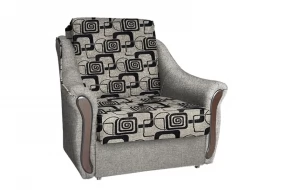 Кресло-кровать Виктория (аккордеон) кубики коричневые/рогожка бежевая, рогожка
